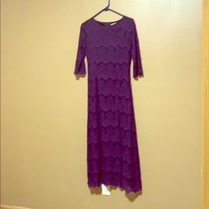 Dainty Jewell’s Purple Night in Paris Lace Dress